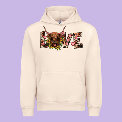 Highland Cow Love Urban Hoodie Designed By Jahusdesignshop