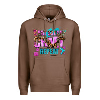 Chestnut eat sleep craft repeat Premium Hoodie - AdoDesignShop