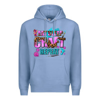 Colony Blue eat sleep craft repeat Premium Hoodie - AdoDesignShop