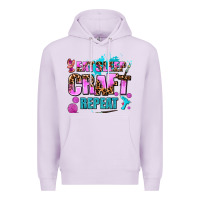 Lilac eat sleep craft repeat Premium Hoodie - AdoDesignShop