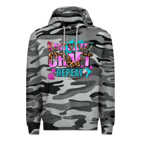 Slate Camo eat sleep craft repeat Premium Hoodie - AdoDesignShop