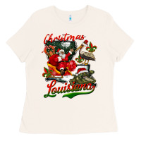 Bone louisiana christmas with  afro santa Ladies Tee - BarkalooDesign