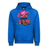 Cobalt pink costom name cowgirl hat and roses Urban Hoodie - AdoDesignShop