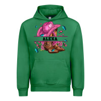Emerald pink costom name cowgirl hat and roses Urban Hoodie - AdoDesignShop
