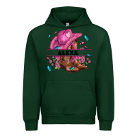 Forest Green pink costom name cowgirl hat and roses Urban Hoodie - AdoDesignShop