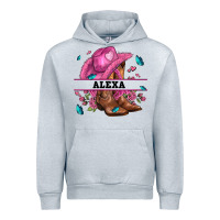 Heather Grey pink costom name cowgirl hat and roses Urban Hoodie - AdoDesignShop