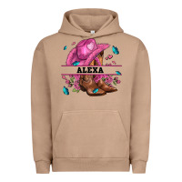 Pigment Burro pink costom name cowgirl hat and roses Urban Hoodie - AdoDesignShop