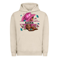 Pigment French Oak pink costom name cowgirl hat and roses Urban Hoodie - AdoDesignShop