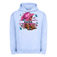 Pigment Grape Ice pink costom name cowgirl hat and roses Urban Hoodie - AdoDesignShop