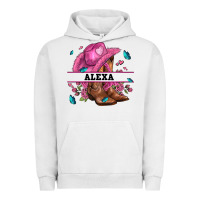 Pink Costom Name Cowgirl Hat And Roses Urban Hoodie | Teevron