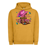 Pigment Peanut Butter pink costom name cowgirl hat and roses Urban Hoodie - AdoDesignShop