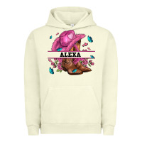 Pigment Pistachio pink costom name cowgirl hat and roses Urban Hoodie - AdoDesignShop