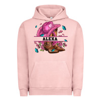 Pigment Salmon pink costom name cowgirl hat and roses Urban Hoodie - AdoDesignShop