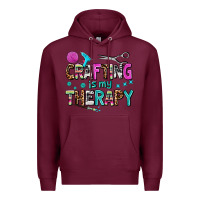 Burgundy crafting is my therapy Premium Hoodie - AdoDesignShop
