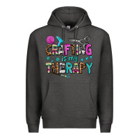 Charcoal Heather crafting is my therapy Premium Hoodie - AdoDesignShop