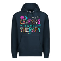 Navy crafting is my therapy Premium Hoodie - AdoDesignShop