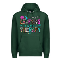 Sports Green crafting is my therapy Premium Hoodie - AdoDesignShop