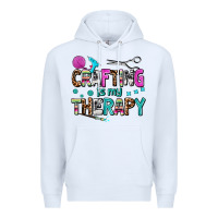White crafting is my therapy Premium Hoodie - AdoDesignShop