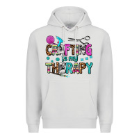 Dove Grey crafting is my therapy Premium Hoodie - AdoDesignShop