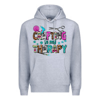 Heather Grey crafting is my therapy Premium Hoodie - AdoDesignShop