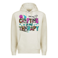 Oatmeal Heather crafting is my therapy Premium Hoodie - AdoDesignShop
