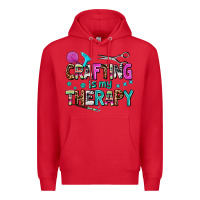 Red crafting is my therapy Premium Hoodie - AdoDesignShop