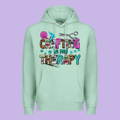 Crafting Is My Therapy Premium Hoodie Designed By Adodesignshop