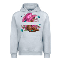 Heather Grey pink cowgirl hat and roses Urban Hoodie - AdoDesignShop
