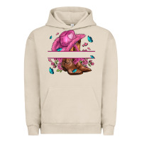 Pigment French Oak pink cowgirl hat and roses Urban Hoodie - AdoDesignShop