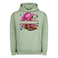 Pink Cowgirl Hat And Roses Urban Hoodie | Teevron