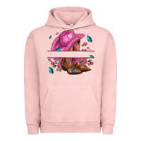 Pigment Salmon pink cowgirl hat and roses Urban Hoodie - AdoDesignShop