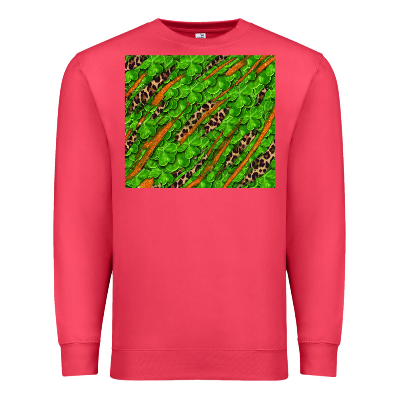 Distressed Shamrock And Leopard Premium Sweatshirt by RanaPortraitStore | Teevron