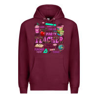 Burgundy come on teacher lets go party Premium Hoodie - AdoDesignShop