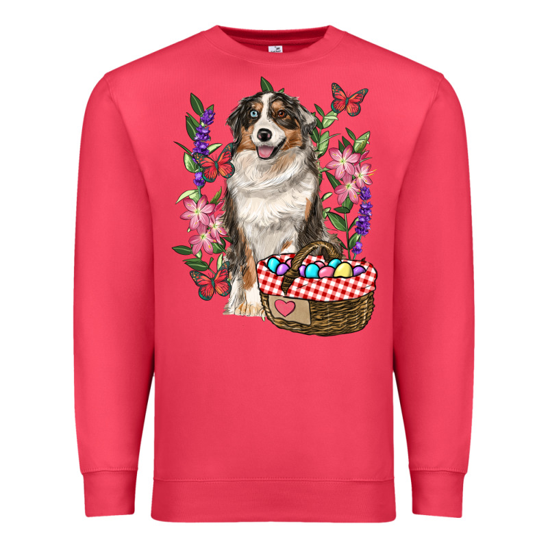 Easter Aussie Australian Shepherd Premium Sweatshirt by RanaPortraitStore | Teevron