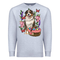 Heather Grey Easter Aussie Australian Shepherd Premium Sweatshirt - RanaPortraitStore