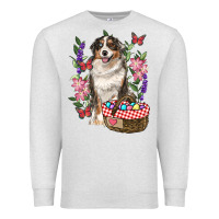 Oatmeal Heather Easter Aussie Australian Shepherd Premium Sweatshirt - RanaPortraitStore