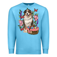 Ocean Blue Easter Aussie Australian Shepherd Premium Sweatshirt - RanaPortraitStore