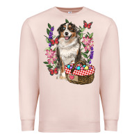 Pale Pink Easter Aussie Australian Shepherd Premium Sweatshirt - RanaPortraitStore