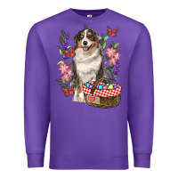 Purple Easter Aussie Australian Shepherd Premium Sweatshirt - RanaPortraitStore