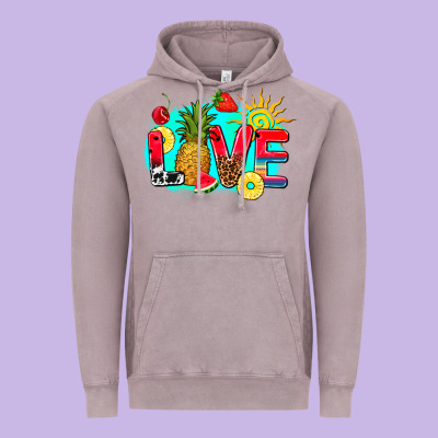 Love Summer Fruit And Sun Vintage Hoodie Designed By Adodesignshop