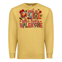 Antique Gold just a girl who loves valentine Premium Sweatshirt - texasbilliewilder
