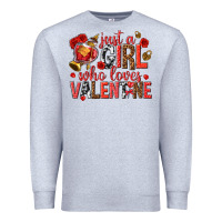 Heather Grey just a girl who loves valentine Premium Sweatshirt - texasbilliewilder