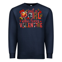 Navy just a girl who loves valentine Premium Sweatshirt - texasbilliewilder