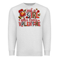 Oatmeal Heather just a girl who loves valentine Premium Sweatshirt - texasbilliewilder