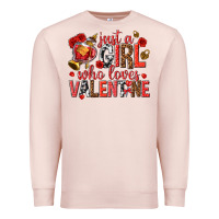 Pale Pink just a girl who loves valentine Premium Sweatshirt - texasbilliewilder