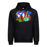 Black western leopard puerto rico hearts Urban Hoodie - AdoDesignShop