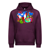 Mauve Wine western leopard puerto rico hearts Urban Hoodie - AdoDesignShop