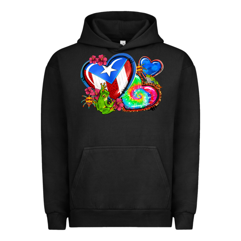 Western Leopard Puerto Rico Hearts Urban Hoodie by AdoDesignShop | Teevron