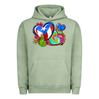 Pigment Oil Green western leopard puerto rico hearts Urban Hoodie - AdoDesignShop