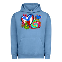 Pigment Pebble Blue western leopard puerto rico hearts Urban Hoodie - AdoDesignShop